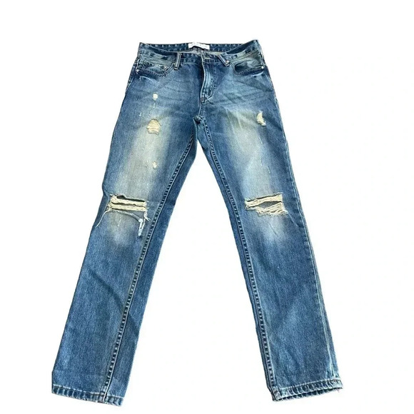 Stella Laguna Beach Women's Blue Five Pocket Style Distressed Jean size 3 - Picture 5 of 5